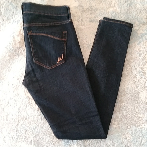 Express One Eleven Mid Rise Legging Jeans 4R Navy Blue - Picture 11 of 14